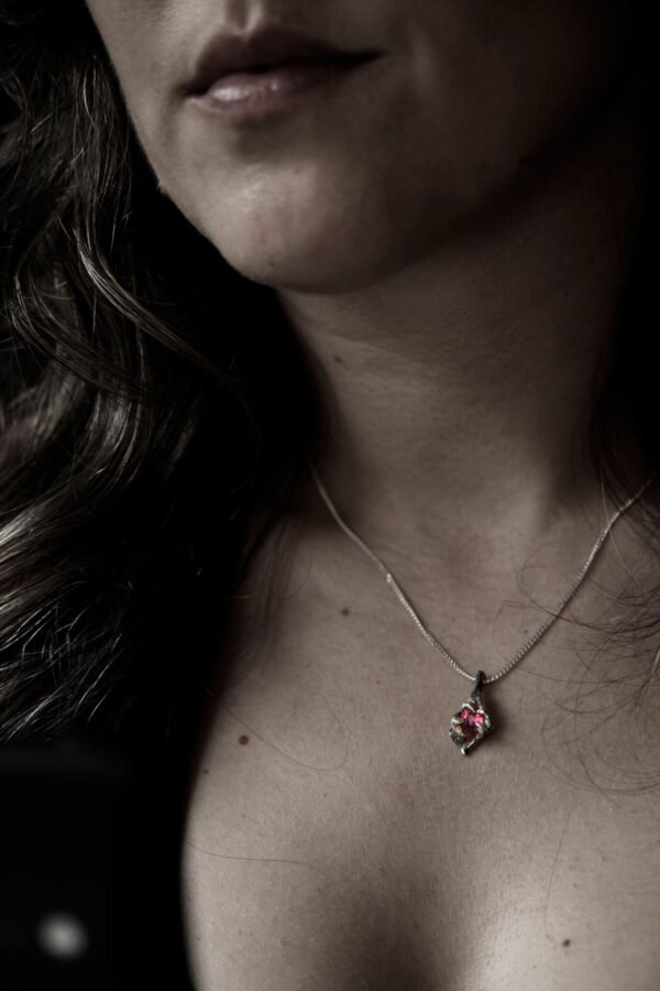 Pink Fury Sterling Silver Necklace by Lorissa Toweel