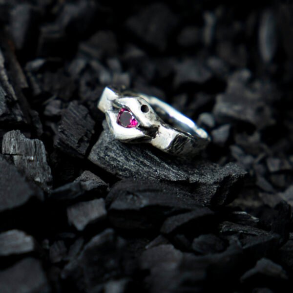 Red Eye Sterling Silver Ring by Lorissa Toweel